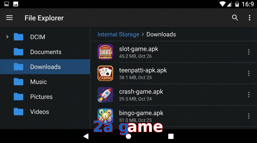Main screen of 2A Game gameapk page for PK players